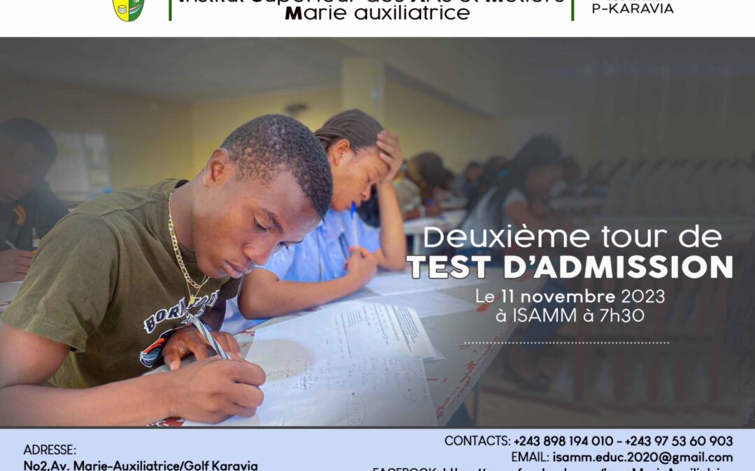 Test d’admission deuxième Tour